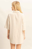 Oatmeal Rayon Shorts Set back