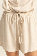 Oatmeal Rayon Shorts Set detail