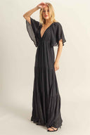 Black Flowy Maxi Dress side