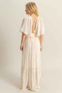 Vanilla Flowy Maxi Dress back