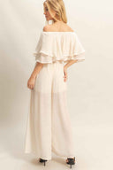 Vanilla Off Shoulder Pants Set back
