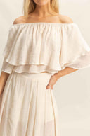 Vanilla Off Shoulder Pants Set detail