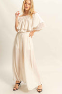 Vanilla Off Shoulder Pants Set