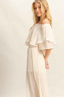 Vanilla Off Shoulder Pants Set side