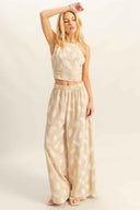 Taupe Halter Pants Set front