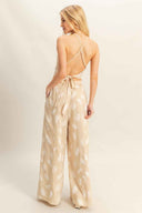 Taupe Halter Pants Set back