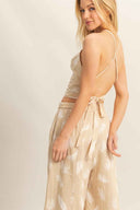 Taupe Halter Pants Set back