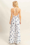 White Halter Pants Set back