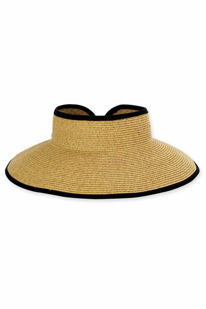 Black Paper Braid Rollup Visor