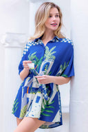 Blue Printed Romper front