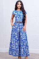 Ashely Blue Printed Pants Set