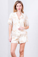 Taupe Embroidery Shorts Set front
