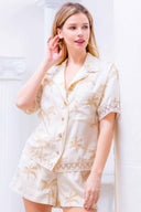 Taupe Embroidery Shorts Set