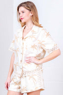 Taupe Embroidery Shorts Set side