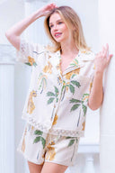 Taupe Printed Shorts Set