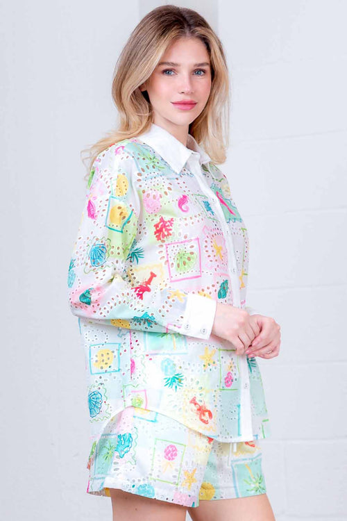 Watercolor Lace Shorts Set side