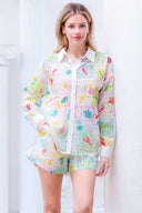 Watercolor Lace Shorts Set
