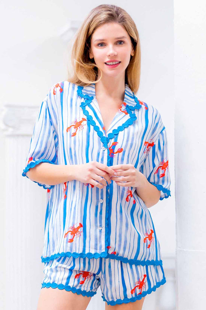 Lobster Striped Shorts Set front