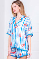 Lobster Striped Shorts Set side