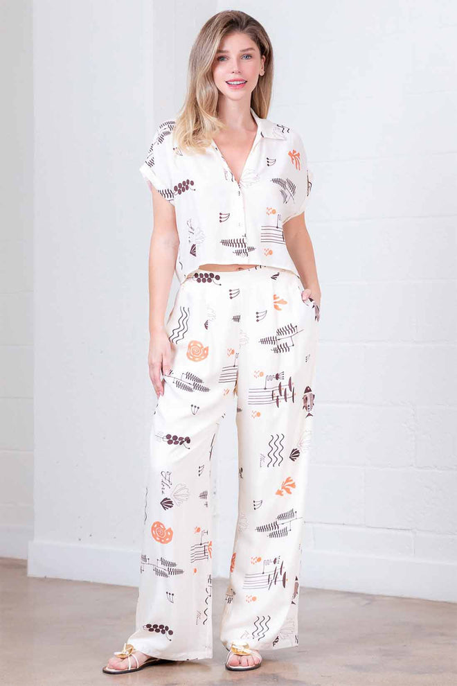 Sea Animal Print Pants Set