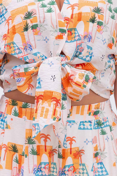 Picnic Print Rollup Pants Set