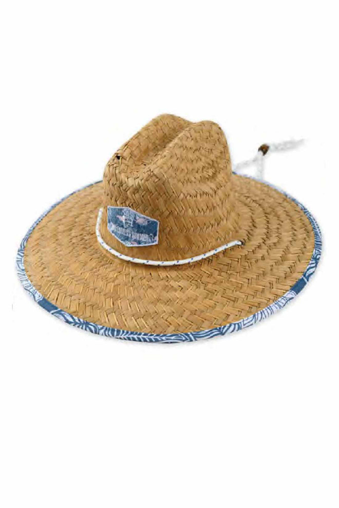 Tropical Print Straw Hat