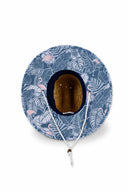Tropical Print Straw Hat inside