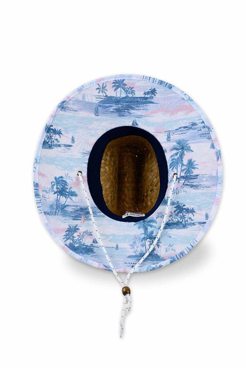 Watercolor Print Straw Hat inside