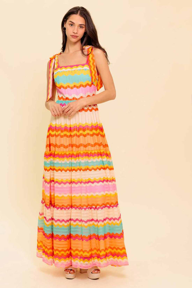 Multistripes Maxi Dress front
