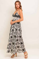 Ivory Black Printed Maxi Dress side