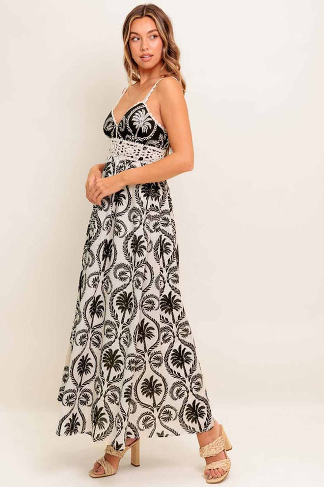 Ivory Black Printed Maxi Dress side