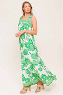 Ivory Green Printed Maxi Dress side