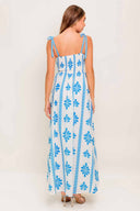 Blue Noir Floral Maxi Dress back