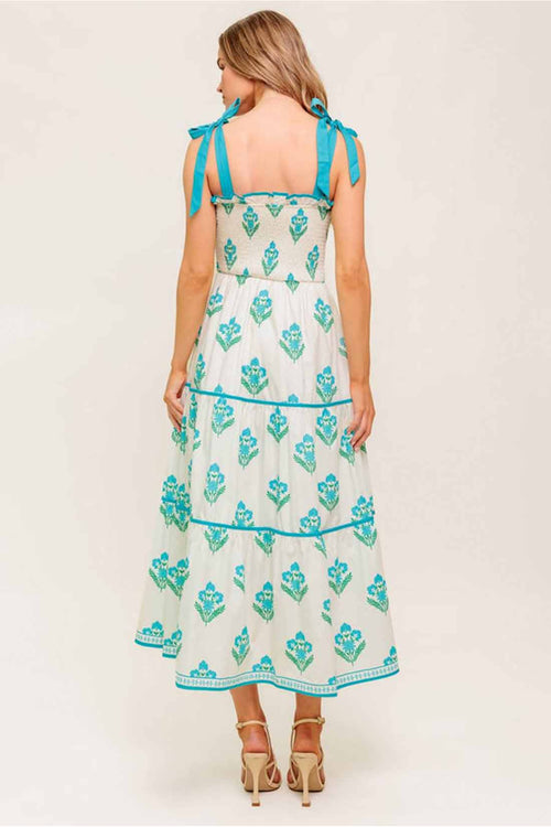 Midnight Botanica Midi Dress back