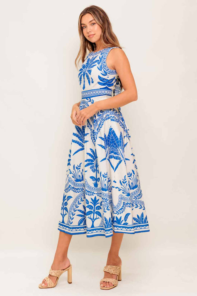 Ocean Petals Midi Dress side