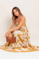Camel Printed Maxi Dress details