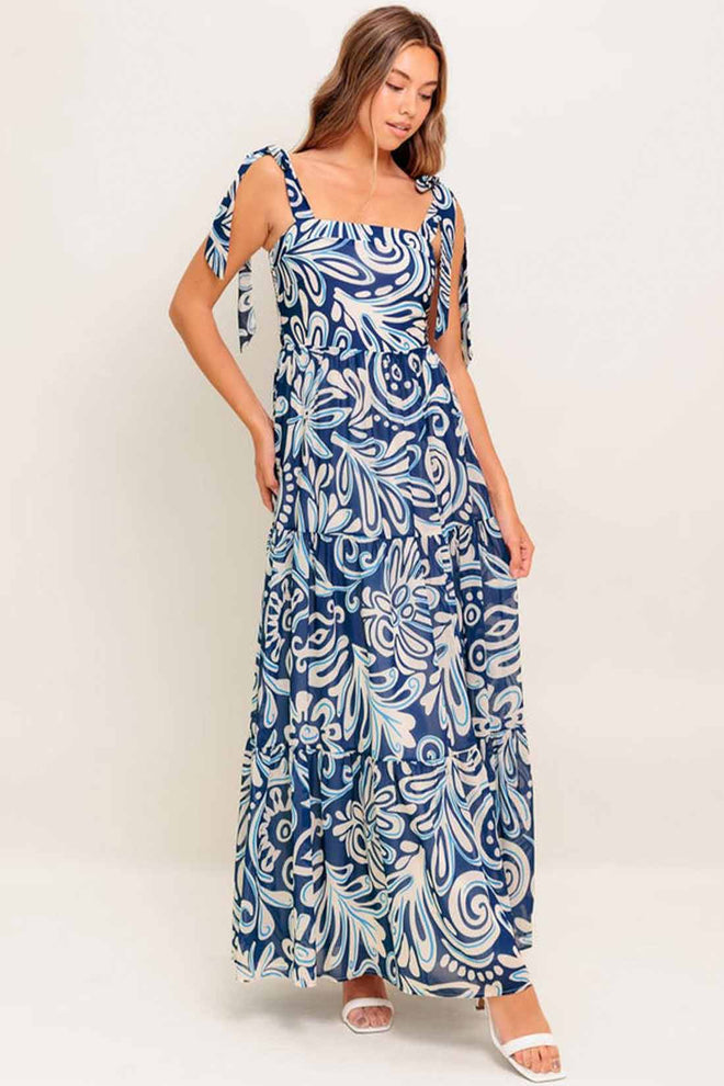 Island Serenade Navy Maxi Dress