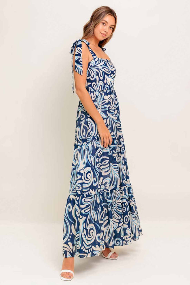 Island Serenade Navy Maxi Dress side