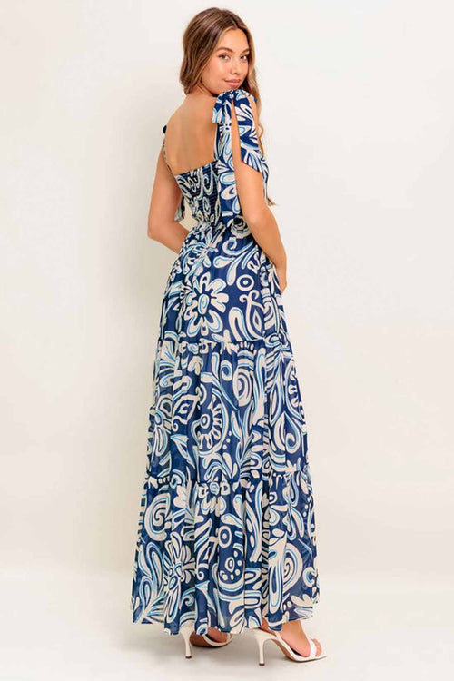 Island Serenade Navy Maxi Dress back
