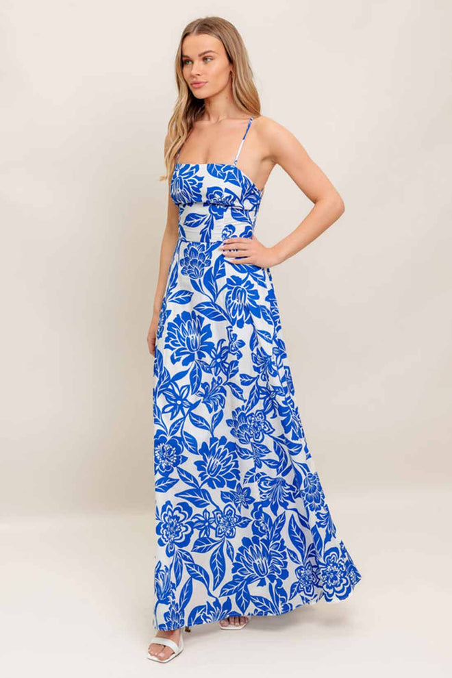 Blue Seaside Maxi Dress side