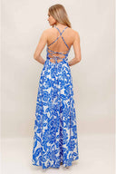 Blue Seaside Maxi Dress back