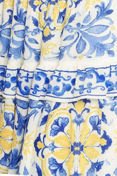 Blue Printed Maxi Dress detail