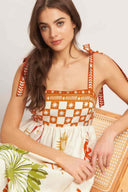 Printed Beach Tie Maxi Dress detail