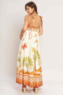 Printed Beach Tie Maxi Dress back