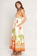Printed Beach Tie Maxi Dress side