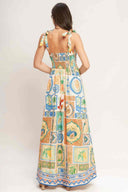 Printed Patch Tie Maxi Dress back