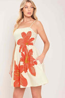 Printed Hibiscus Mini Dress side