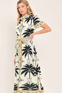 Printed Woven Shirt Midi Dress side