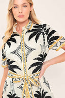Printed Woven Shirt Midi Dress detail