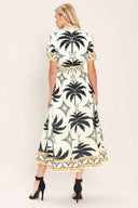 Printed Woven Shirt Midi Dress back